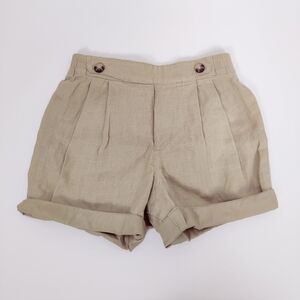 Banana Republic Girl's 100% Linen Tailored Shorts in Tan Size 3T 3 Years Old NEW